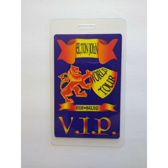 Elton John Backstage Pass Made In England VIP Concert World Tour Pop Rock 1995 - Picture 3 of 3